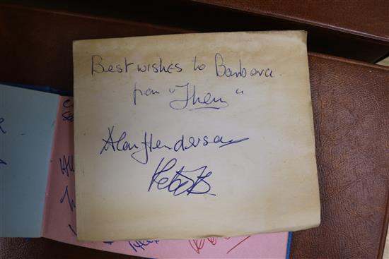 A signed photograph of Richard Burton, 1965, a small autograph book with 1960s pop groups, sundry film, theatre and pop ephemera etc.